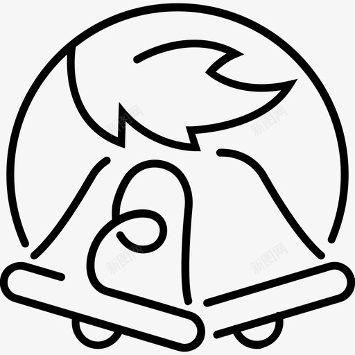 圣诞钟声装饰节日图标svg_新图网 https://ixintu.com 冬季时间 圣诞树 圣诞钟声 节日 装饰
