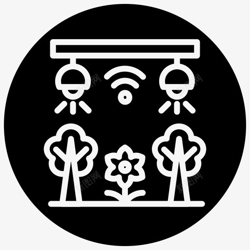 花园人工智能条件图标svg_新图网 https://ixintu.com 人工智能 农场 智能 条件 植物 照明 种植 花园