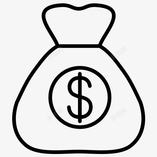 moneycurrencydollar图标svg_新图网 https://ixintu.com currency dollar money moneybag 电子商务粗体lineset89
