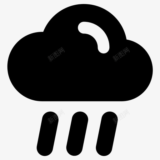 下雨云预报图标svg_新图网 https://ixintu.com 下雨 天气 预报
