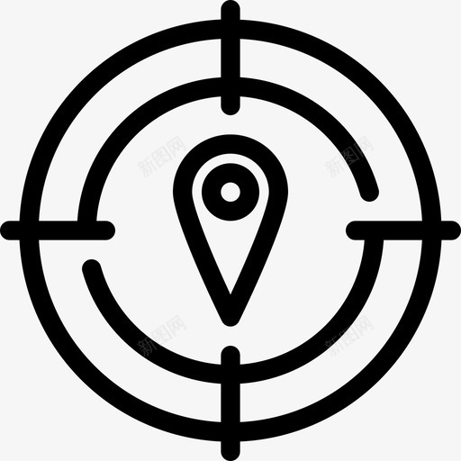 目标gps位置图标svg_新图网 https://ixintu.com gps 位置 地图 地图和导航 导航 目标