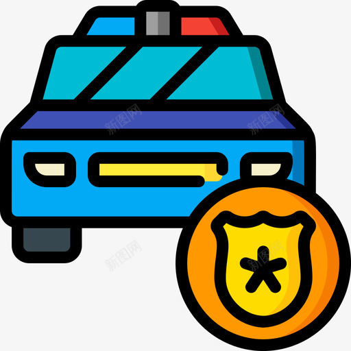 警车救援与响应2线条颜色图标svg_新图网 https://ixintu.com 响应 救援 线条 警车 颜色