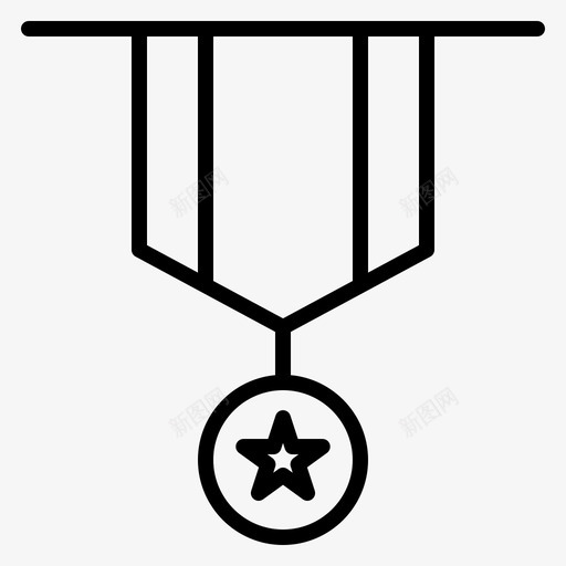 徽章装饰勋章图标svg_新图网 https://ixintu.com 丝带 军人 勋章 徽章 明星 装饰
