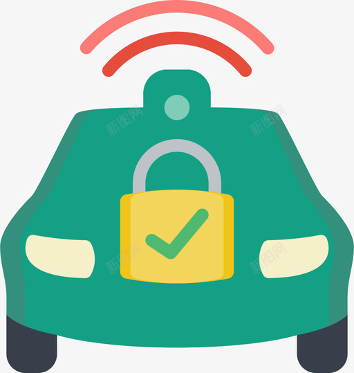 锁定智能车4平的图标svg_新图网 https://ixintu.com 平的 智能 锁定