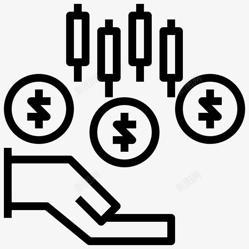 美元股票投资1线性图标svg_新图网 https://ixintu.com 线性 美元 股票投资1