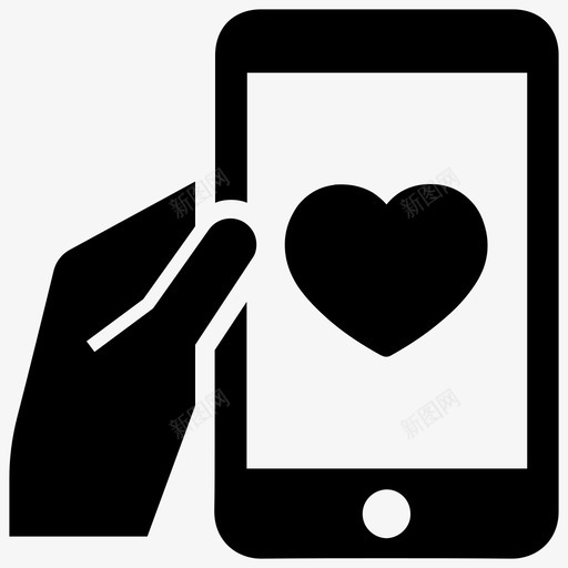 手机爱情应用图标约会情人节svg_新图网 https://ixintu.com 情人节 手机爱情应用图标 社交媒体 约会
