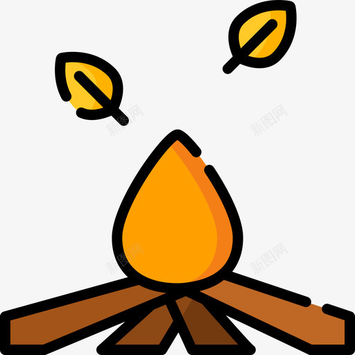 篝火秋天90线性颜色图标svg_新图网 https://ixintu.com 秋天 篝火 线性 颜色