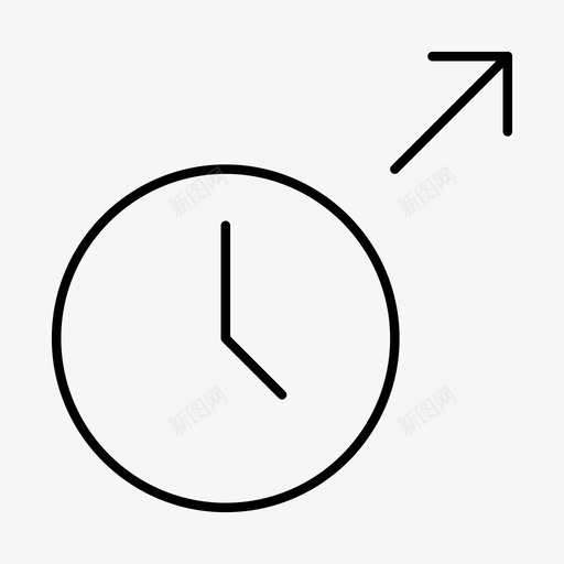 闹钟箭头时钟图标svg_新图网 https://ixintu.com 向上 时钟 时间 材料细线组44 箭头 闹钟