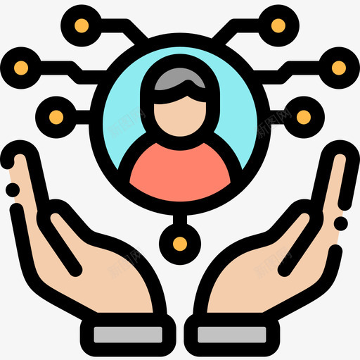 人口系统智慧城市15线性色彩图标svg_新图网 https://ixintu.com 人口 城市 智慧 系统 线性 色彩