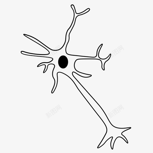 神经元轴突生物学图标svg_新图网 https://ixintu.com 大脑 生物学 生物技术 神经 神经元 突触 轴突