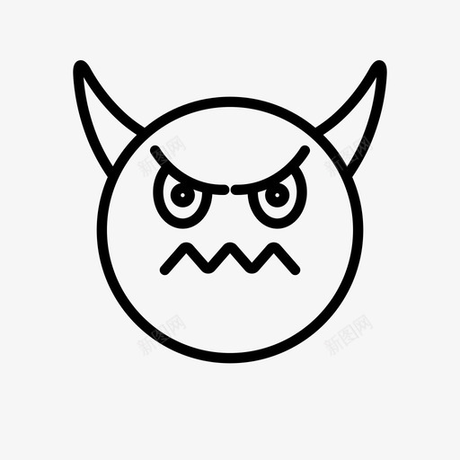 恶魔愤怒号角图标svg_新图网 https://ixintu.com 号角 恶魔 恶魔表情符号1行 愤怒 穆迪