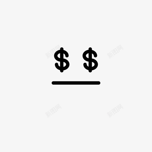表情符号美元脸图标svg_新图网 https://ixintu.com 情绪 符号 美元 表情