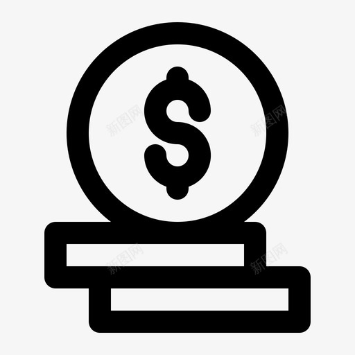 成堆的硬币货币美元图标svg_新图网 https://ixintu.com 商业 成堆 直线 硬币 美元 货币 金融