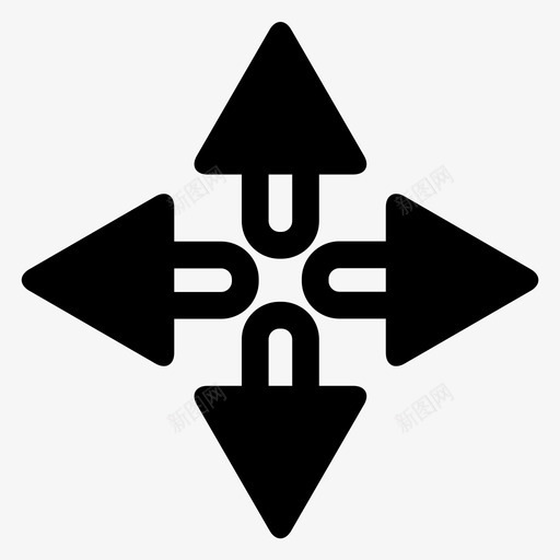 展开箭头按钮方向图标svg_新图网 https://ixintu.com 交通 展开 按钮 方向 箭头 路标
