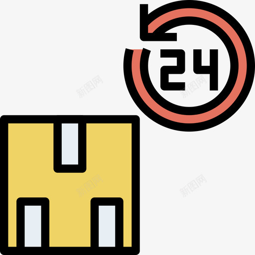 24小时交付要素2线性颜色图标svg_新图网 https://ixintu.com 24小时 交付 线性 要素 颜色