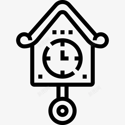 布谷鸟钟时间管理49线性图标svg_新图网 https://ixintu.com 布谷鸟 时间管理 线性