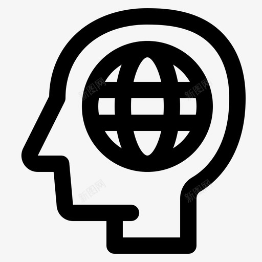 全球思维商业营销图标svg_新图网 https://ixintu.com tanahconbusinessgeneral黑白 全球思维 商业 思维 营销