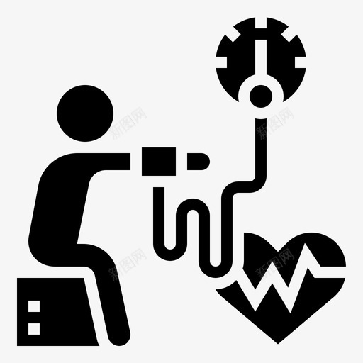 血压检查高血压图标svg_新图网 https://ixintu.com 健康检查glyph1 检查 监护仪 血压 高血压