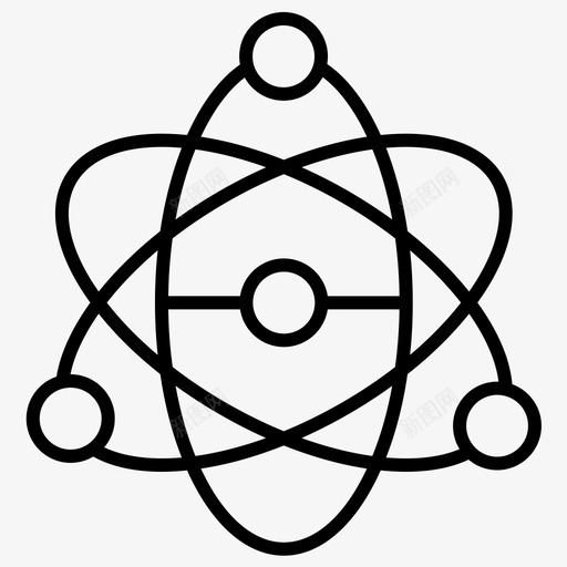 核原子科学图标svg_新图网 https://ixintu.com 原子 学校元素加粗线条集130 核 科学