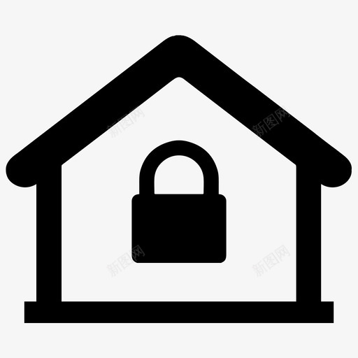 家庭锁图标房子财产svg_新图网 https://ixintu.com 安全 家庭保险和安全 家庭锁图标 房子 财产