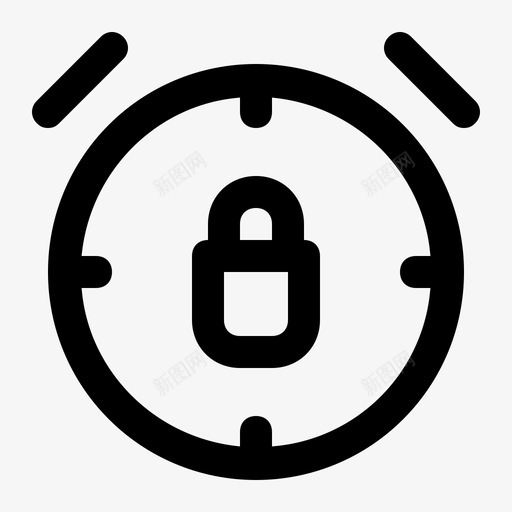 锁定时间警报安全图标svg_新图网 https://ixintu.com 安全 定时间 监视 警报 锁定