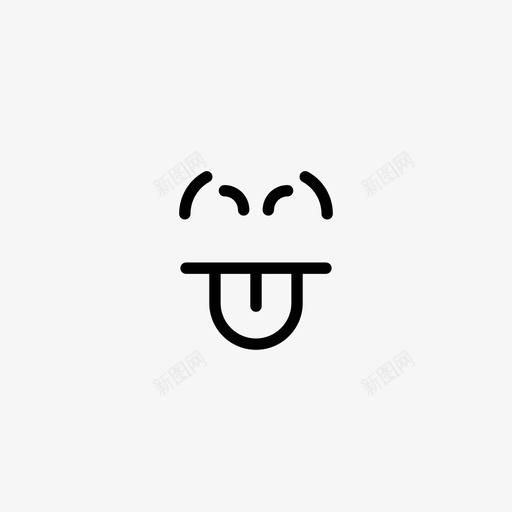 表情符号害羞愚蠢图标svg_新图网 https://ixintu.com 害羞 愚蠢 舌头 表情符号 表情线