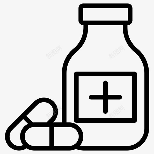 药品罐向量药品药丸罐图标svg_新图网 https://ixintu.com 向量 图标 药丸 药品 药房