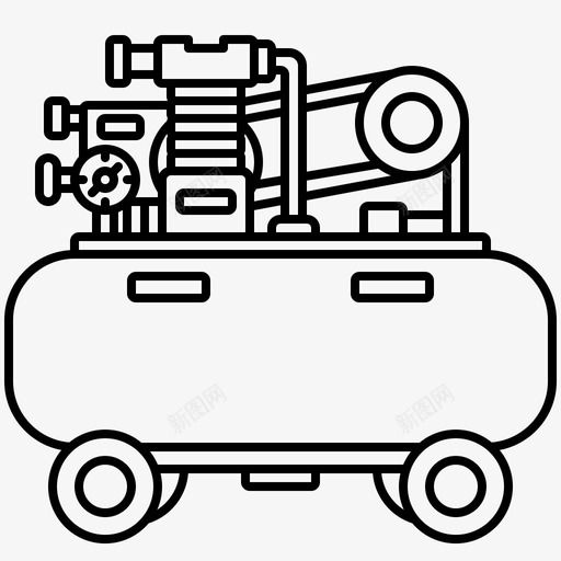 空压机充气压力图标svg_新图网 https://ixintu.com 充气 压力 工具 施工 空压机
