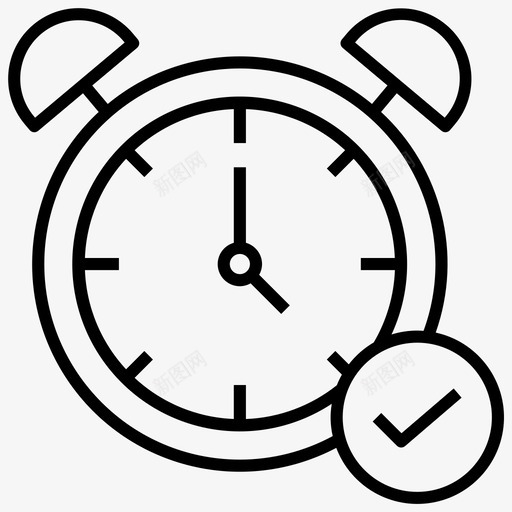 预约闹钟已检查图标svg_新图网 https://ixintu.com 人力资源卷1 已检查 待办事项 闹钟 预约