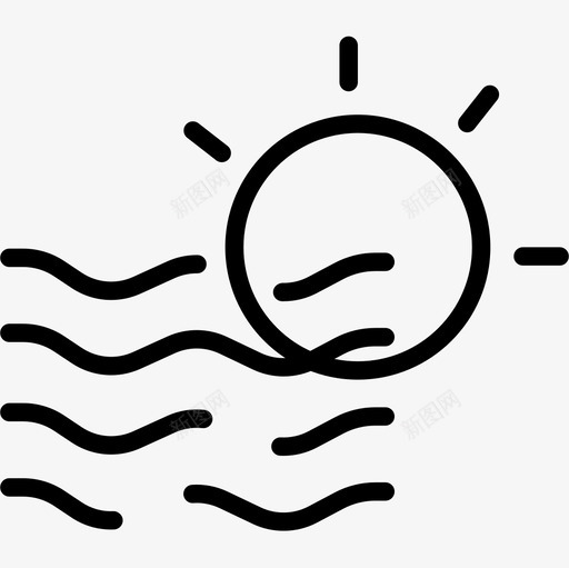 太阳201号天气直线型图标svg_新图网 https://ixintu.com 201号 天气 太阳 直线 线型