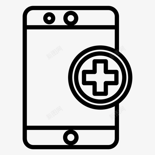 手机医院医疗图标svg_新图网 https://ixintu.com plus 医疗 医院 常规 手机 线路