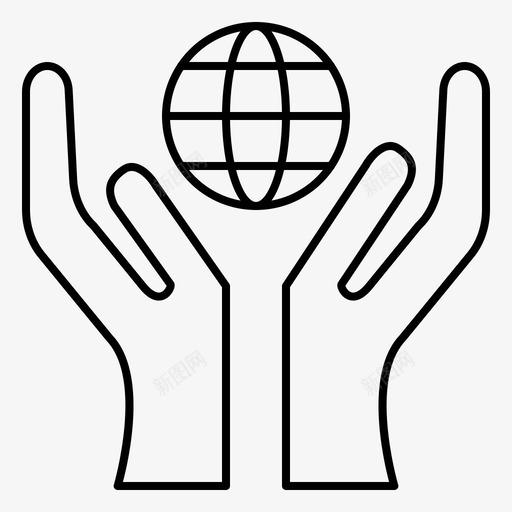 关心双手世界图标svg_新图网 https://ixintu.com 世界 人类 关心 双手