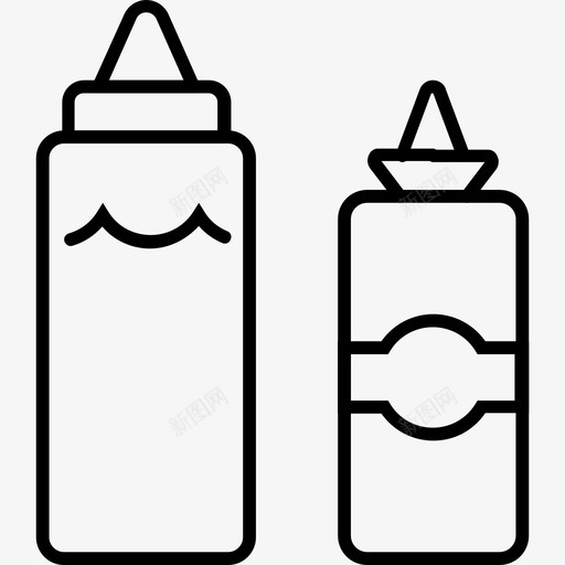 番茄酱芥末沙司图标svg_新图网 https://ixintu.com 快餐 沙司 番茄 番茄酱 芥末