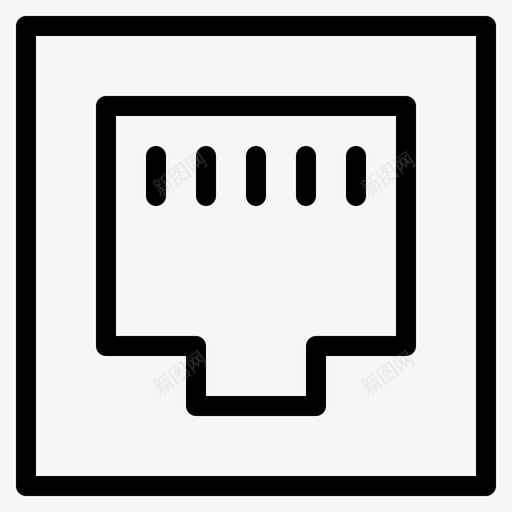 电缆以太网端口图标svg_新图网 https://ixintu.com 以太网 电气设备 电缆 端口