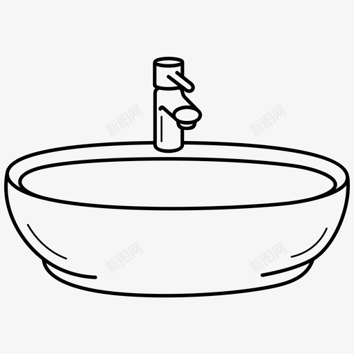 洗手盆浴缸陶瓷图标svg_新图网 https://ixintu.com 卫生 洗手盆 洗脸盆 浴缸 现代 陶瓷