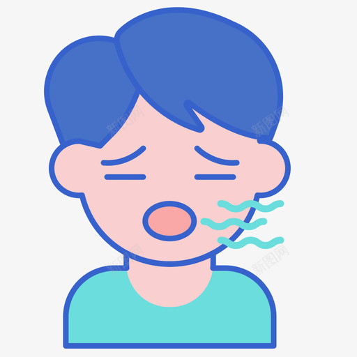 口臭过敏线颜色图标svg_新图网 https://ixintu.com 口臭 过敏 颜色