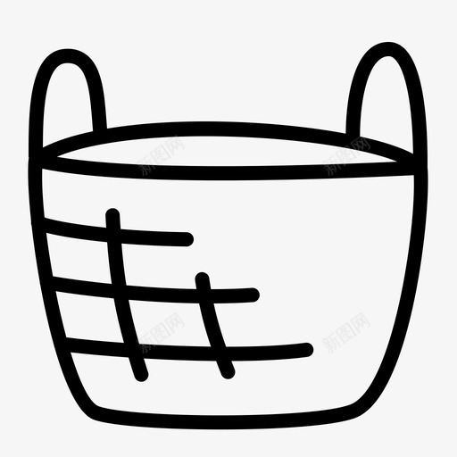 篮子提手编织图标svg_新图网 https://ixintu.com 提手 方拉薄 篮子 编织
