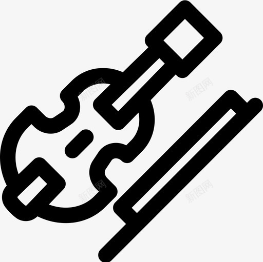 小提琴荷兰29直线型图标svg_新图网 https://ixintu.com 小提琴 直线 线型 荷兰