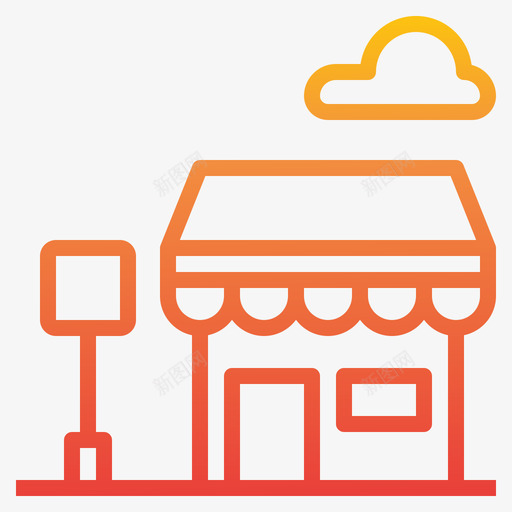 商店城市元素49梯度图标svg_新图网 https://ixintu.com 商店 城市元素49 梯度