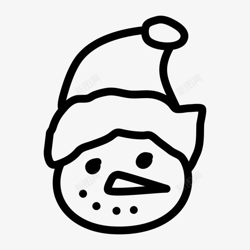 雪人头圣诞节抽图标svg_新图网 https://ixintu.com 圣诞节 圣诞节抽瘦 帽子 抽 雪人头