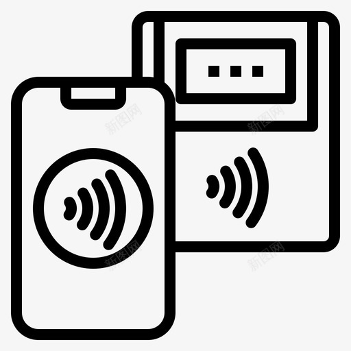 Nfc移动技术5线性图标svg_新图网 https://ixintu.com Nfc 技术 移动 线性