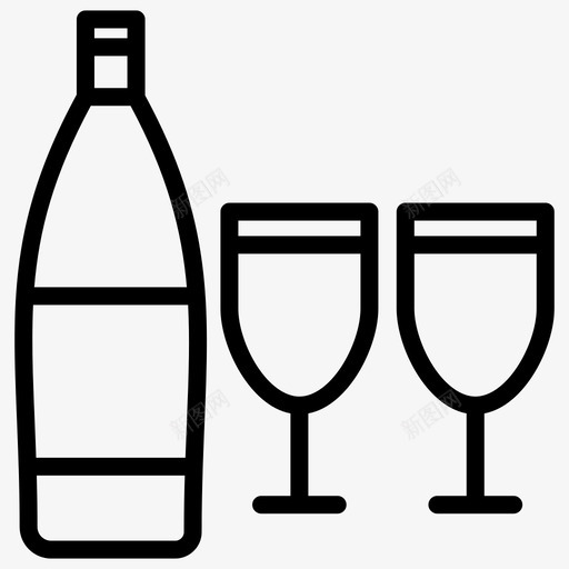 饮料瓶子玻璃杯图标svg_新图网 https://ixintu.com 加粗 商务 玻璃杯 瓶子 粗线条 饮料