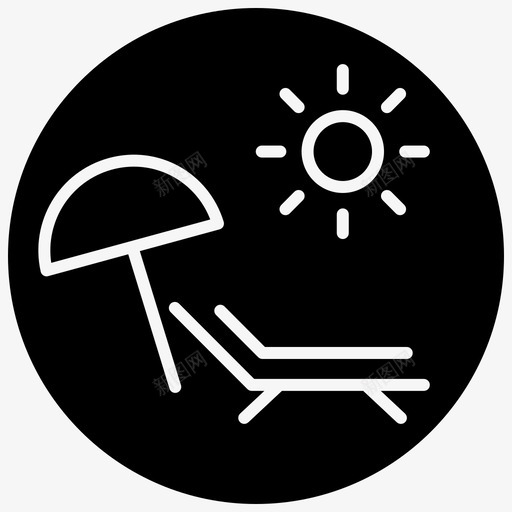 海滩休息室夏季图标svg_新图网 https://ixintu.com 休息室 你们 夏季 度假 海滩 线迷 阳光 雨伞