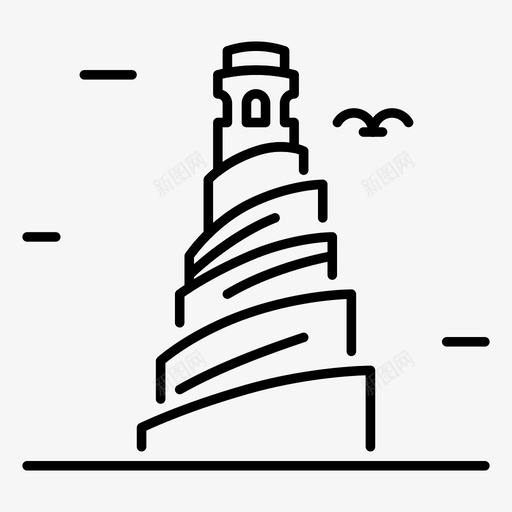 宣礼塔伊拉克地标图标svg_新图网 https://ixintu.com 伊拉克 地标 宣礼塔