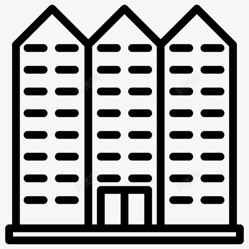塔楼建筑物城市图标svg_新图网 https://ixintu.com 元素 城市 塔楼 建筑物 房地产 粗体 线条