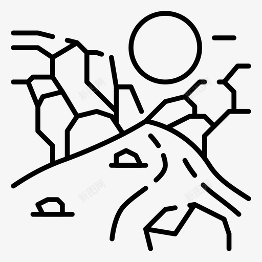 河流自然石头图标svg_新图网 https://ixintu.com 景观 水 河流 石头 自然