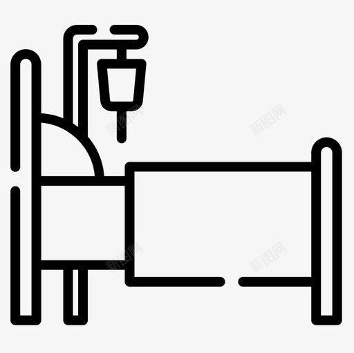 病床医用146直线型图标svg_新图网 https://ixintu.com 医用146 病床 直线型