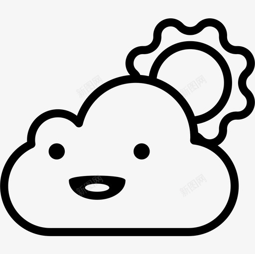 多云太空天气2线性图标svg_新图网 https://ixintu.com 多云 天气 太空 线性