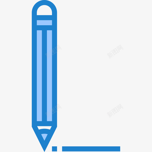 铅笔办公用品6蓝色图标svg_新图网 https://ixintu.com 办公用品 蓝色 铅笔