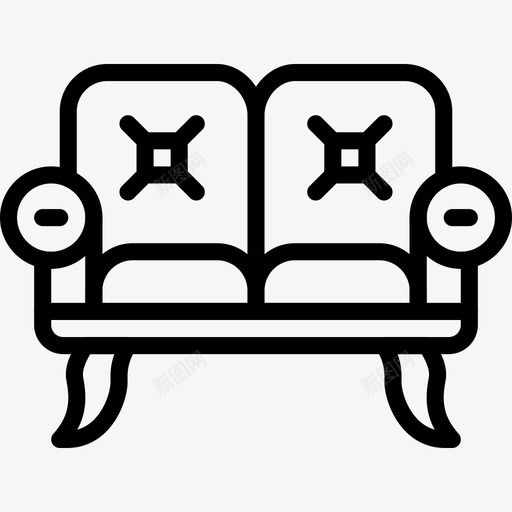 沙发12户线性图标svg_新图网 https://ixintu.com 12户 沙发 线性